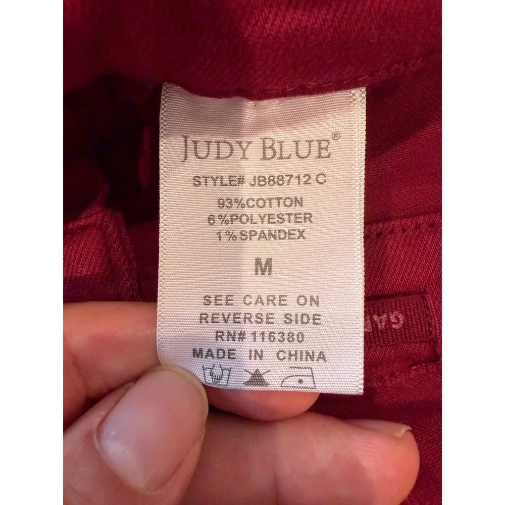 Judy Blue Berry Pink Garment Dyed Slim Denim Overalls Magenta JB88712C Medium